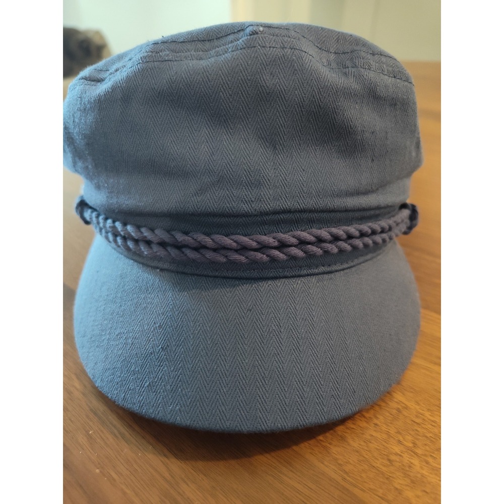 Epoch Hats Company Blue Herringbone Greek Fisherman Fiddler Cap Hat CD2790